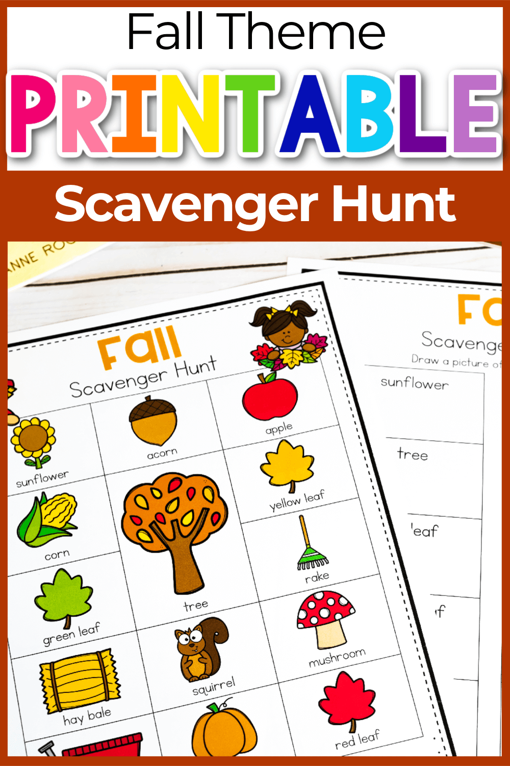 fall nature scavenger hunt