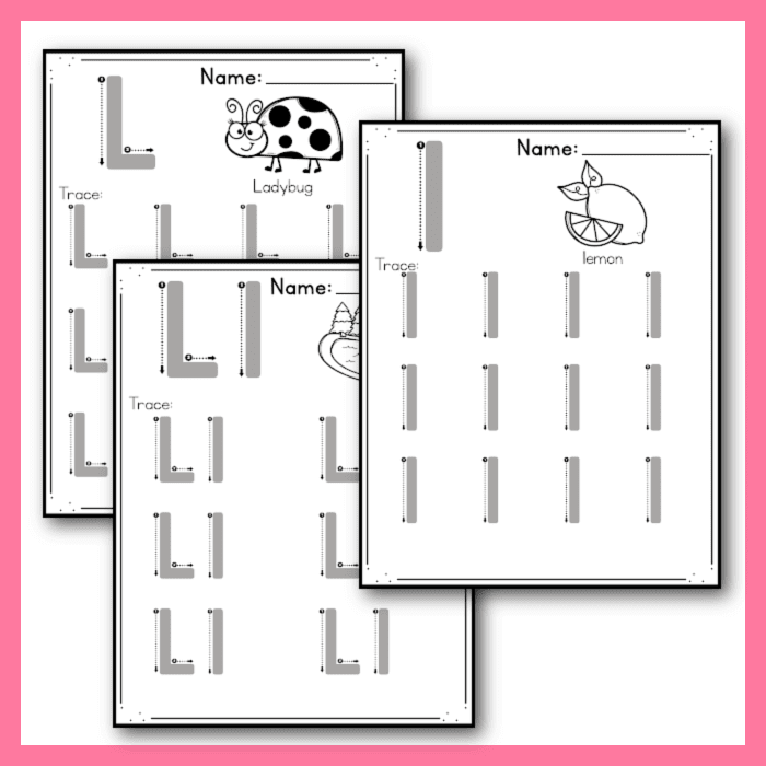 free printable alphabet tracing pages letter l