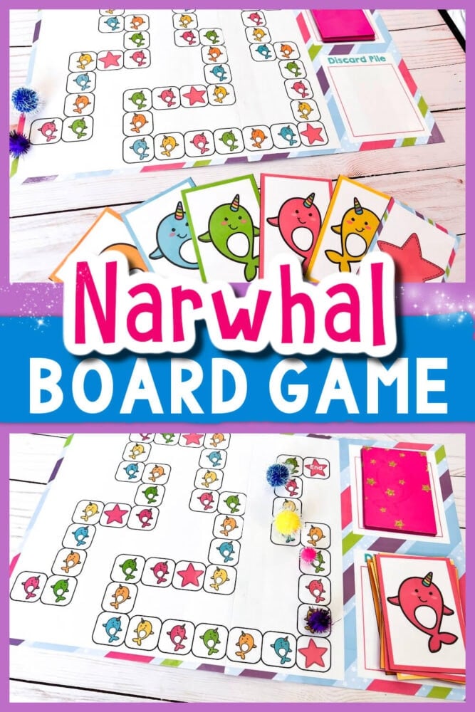 narwhal color game for preschoolers.