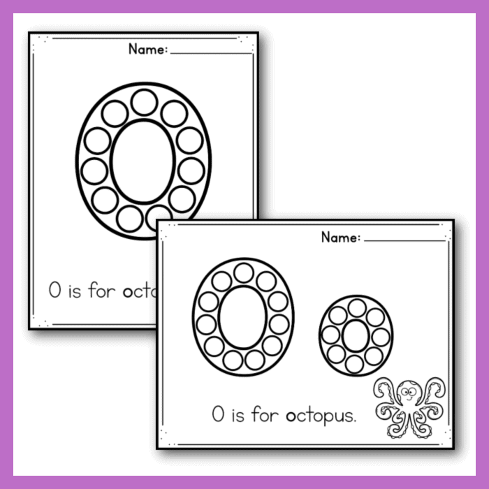 free printable letter o alphabet dot marker worksheet