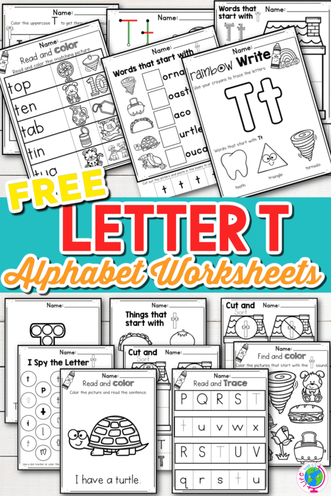 30 Easy-Prep Free Printable Letter T Alphabet Worksheets 30 letter t free printable alphabet worksheets
