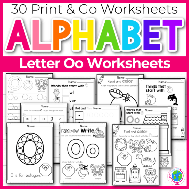 free printable letter o alphabet worksheets for preschool and kindergarten
