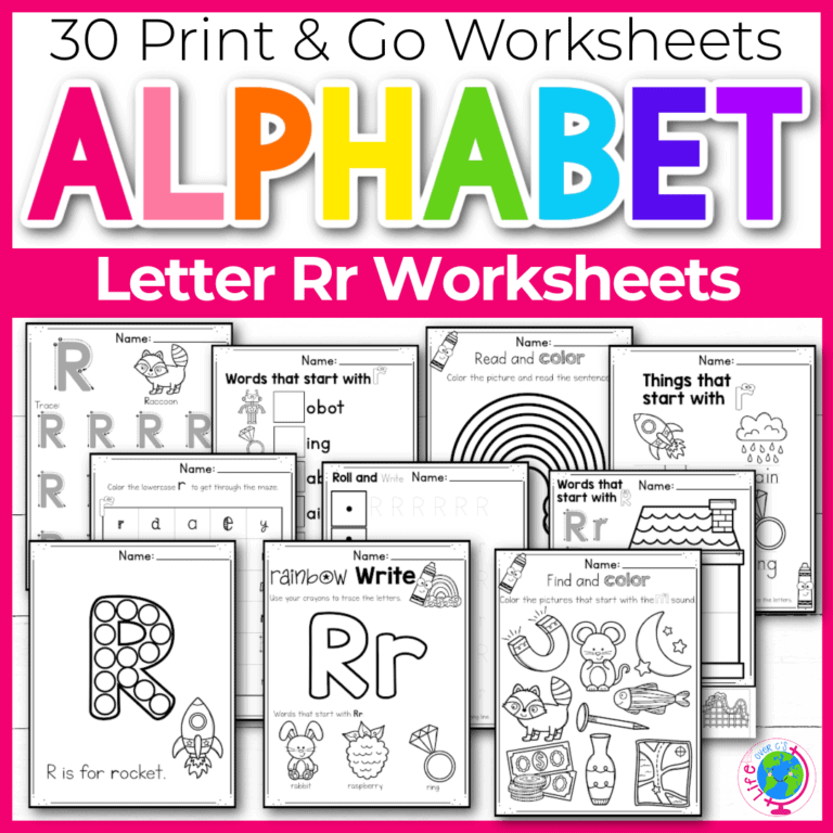 free printable letter r alphabet worksheets for preschool and kindergarten