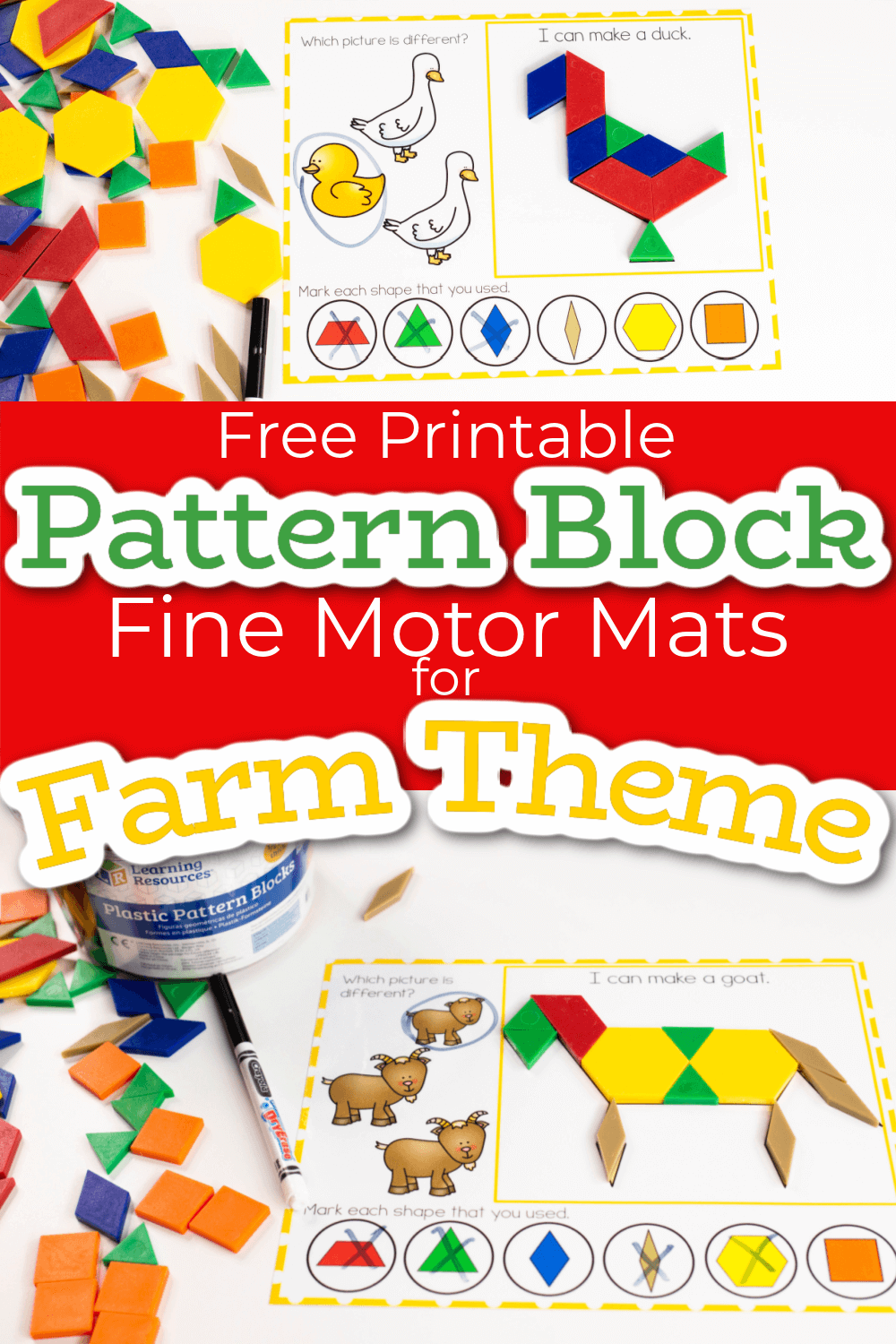 Christmas Pattern Block Templates-Free Printable Shape Mats