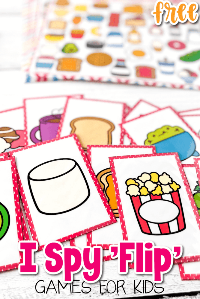 food theme i spy printable games for kids.