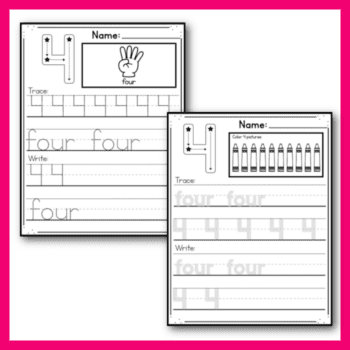 Free Printable Number 4 Worksheets