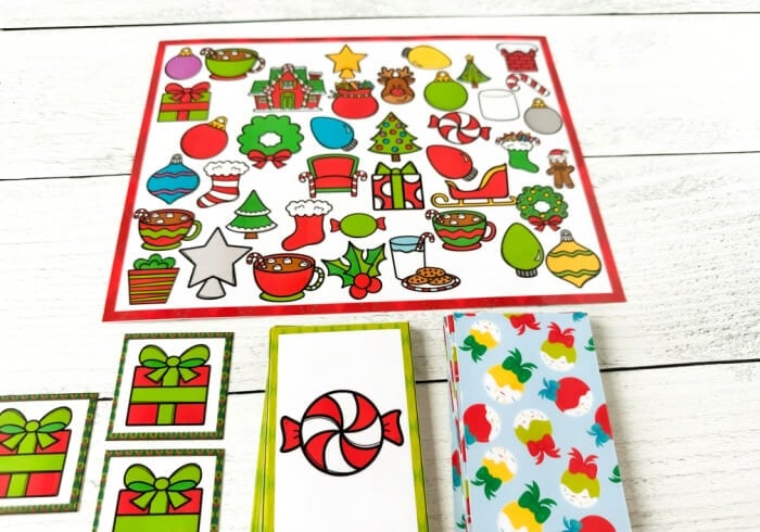 "Flip" Christmas Printable I Spy Games for Kids 14 christmas i spy game board and i spy picture cards.