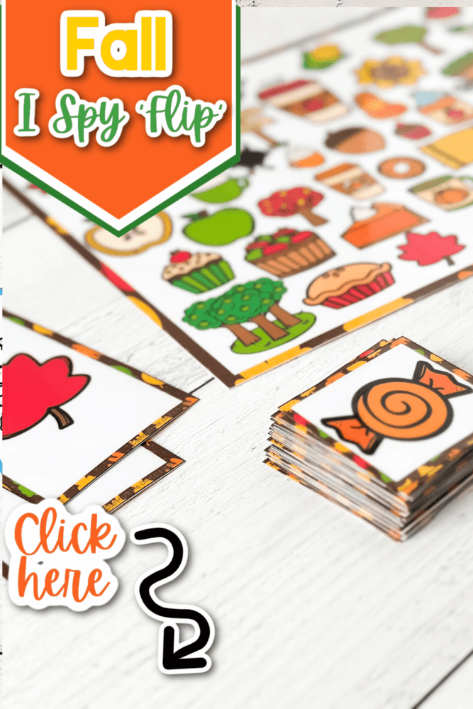 fall i spy image cards and i spy "flip" board games