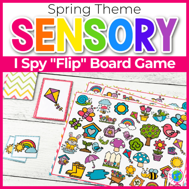 spring theme i spy flip board game sensory activity for kids