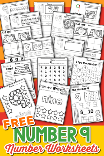 Free Printable Number 9 Worksheets