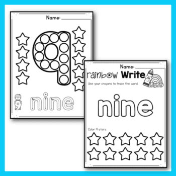 Free Printable Number 9 Worksheets