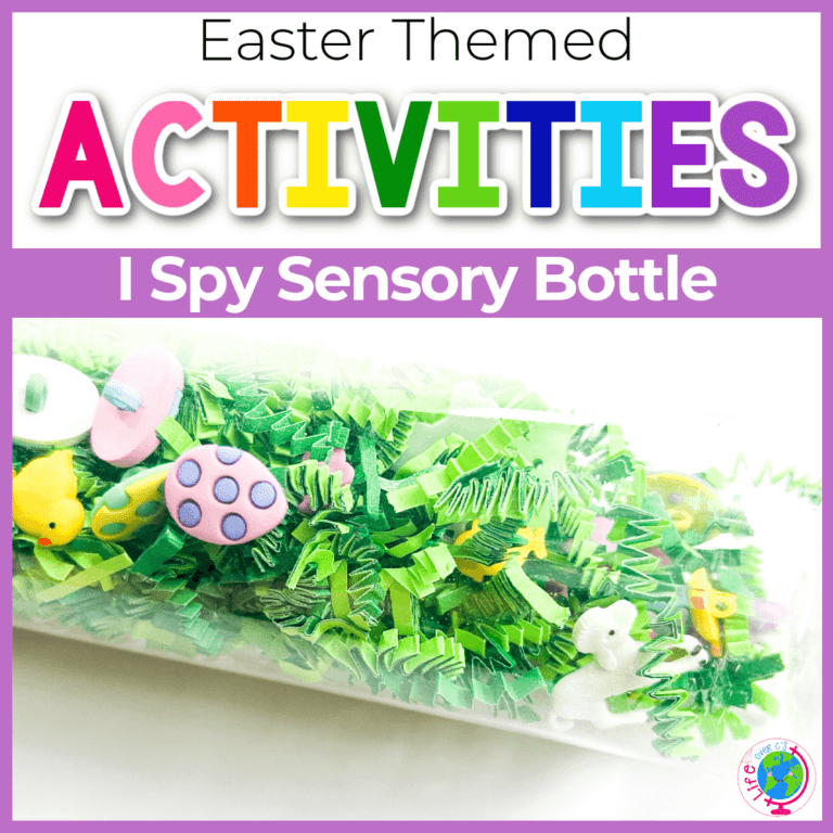 easter sensory i spy bottle for kids