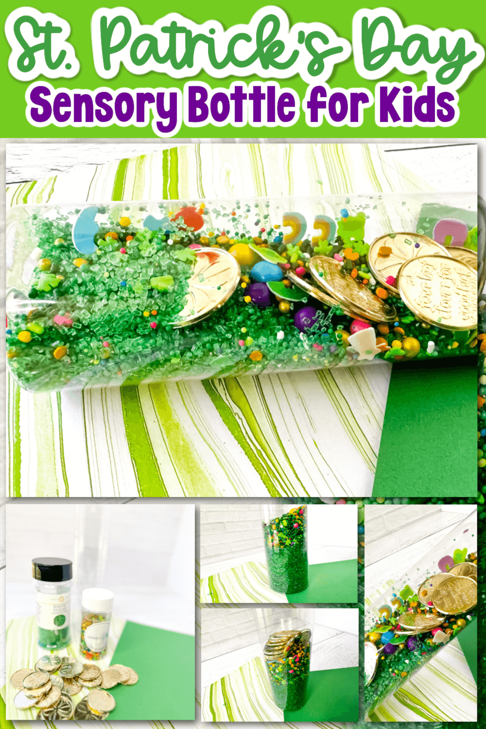 Fun St. Patrick's Day Sensory Bottle for Preschoolers 🍀🌈
