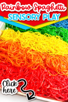 How to Make Rainbow Spaghetti for Sensory Play - Life Over C's