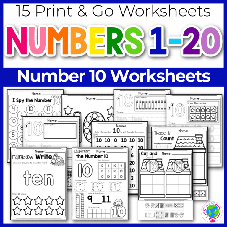 free printable worksheets for the number 10.