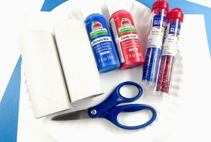 supplies for the firework art project.