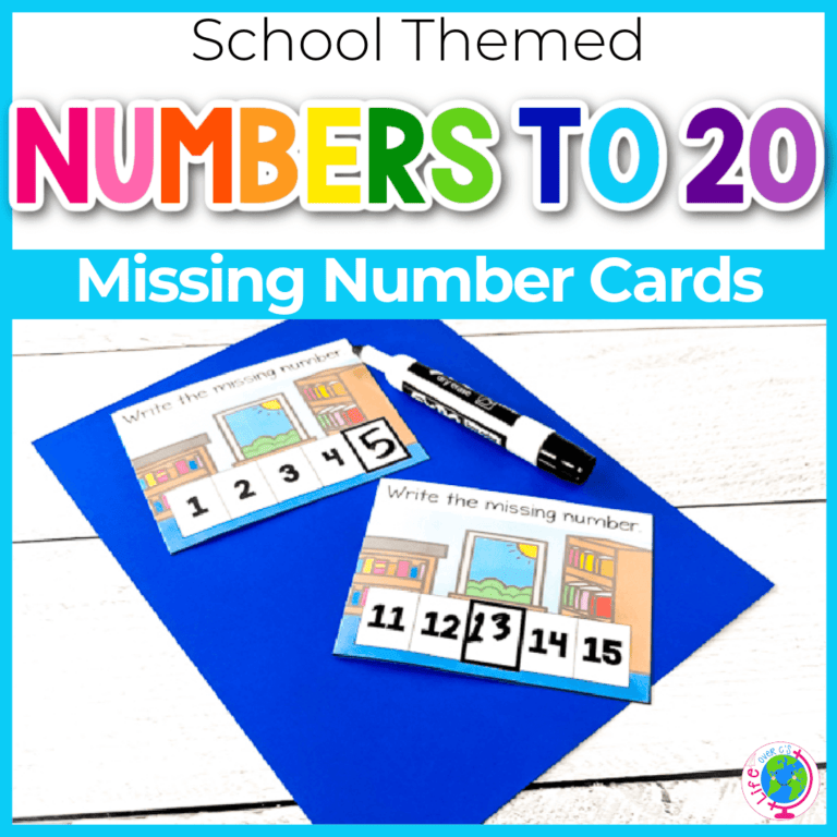 school theme missing number task cards.