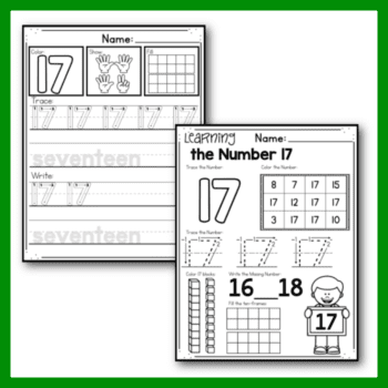 Free Printable Number 17 Worksheets for Tracing and Number Recognition ...