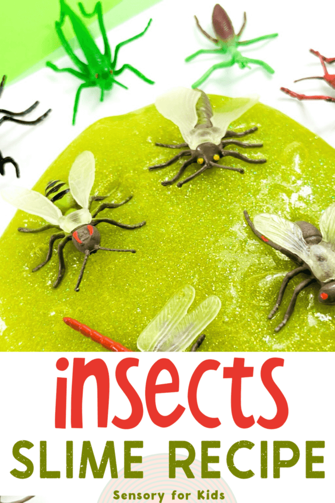 insect theme slime recipe with glue and contact solution.
