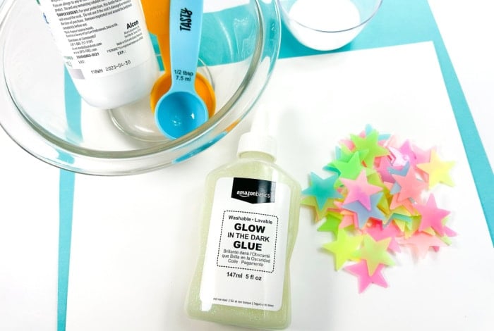 ingredients for the basic slime recipe.