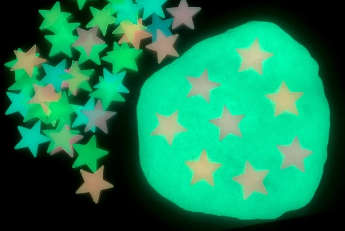 glow in the dark slime with stars.