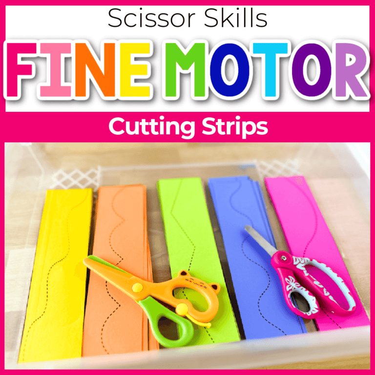 fine motor cutting strips for preschool scissor skills