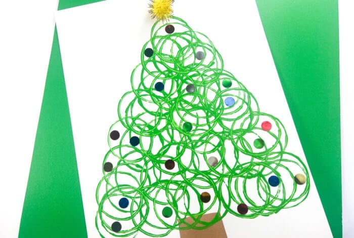 finished christmas tree craft for kids.