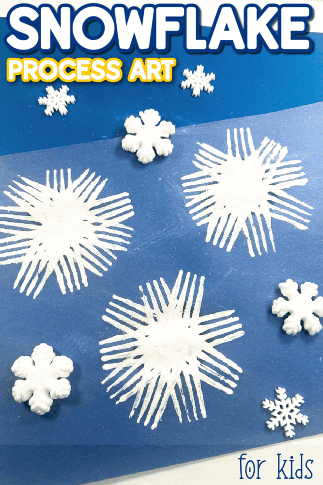 snowflake fork painting craft project.
