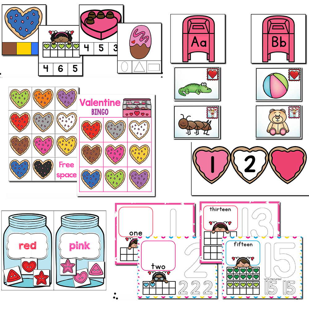 Free Printable Valentine's Spin and Stamp Alphabet Worksheets 20 valentine's day math and literacy activities