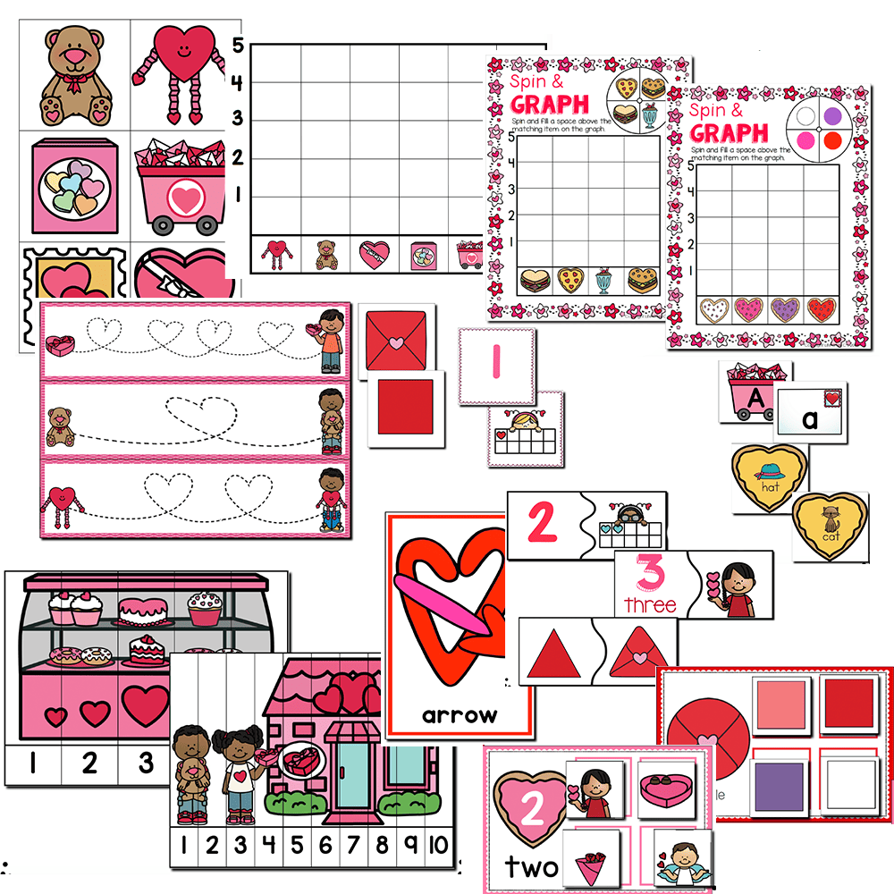 Free Printable Valentine's Spin and Stamp Alphabet Worksheets 18 valentine's day preschool activities