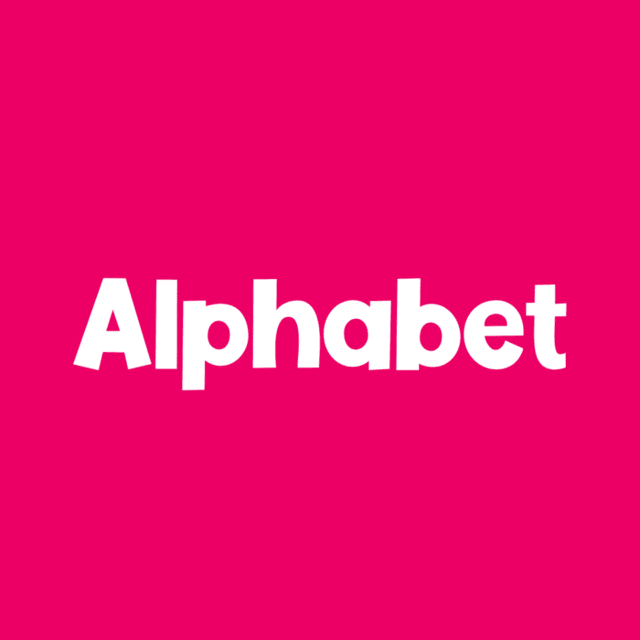 pink square icon text says [alphabet]