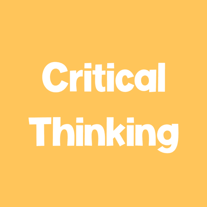 cream square icon text says [critical thinking]