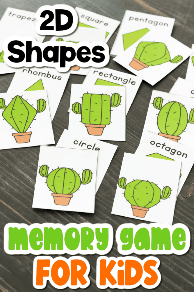 cards with cactus themed shape images for a memory game.