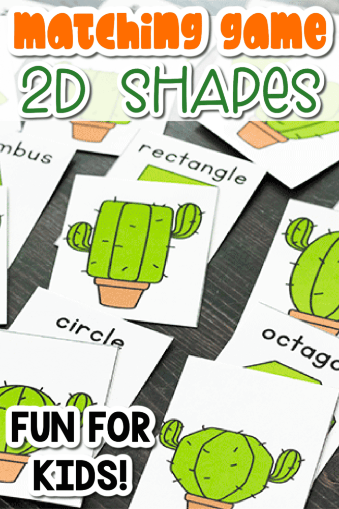 close-up image of cards for a cactus theme matching game.