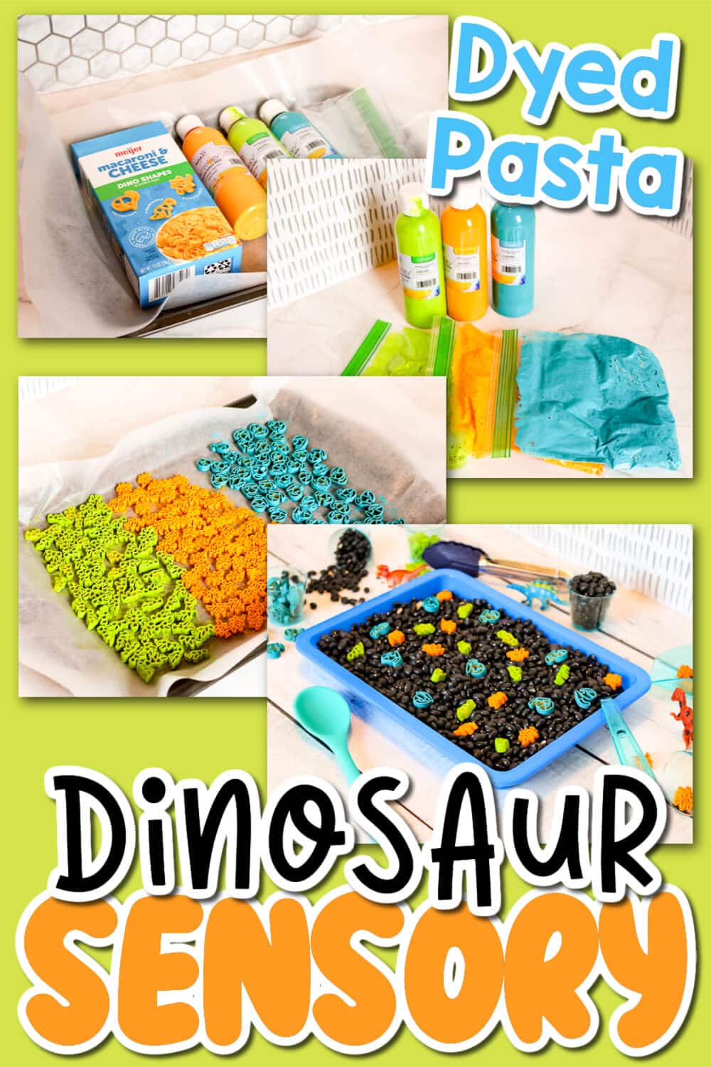 Easy Dinosaur Pasta Sensory Bin for Kids 🦖🦕