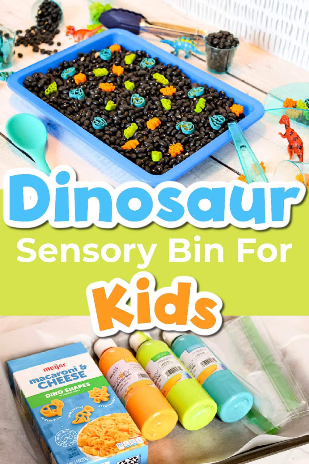 Easy Dinosaur Pasta Sensory Bin for Kids 🦖🦕