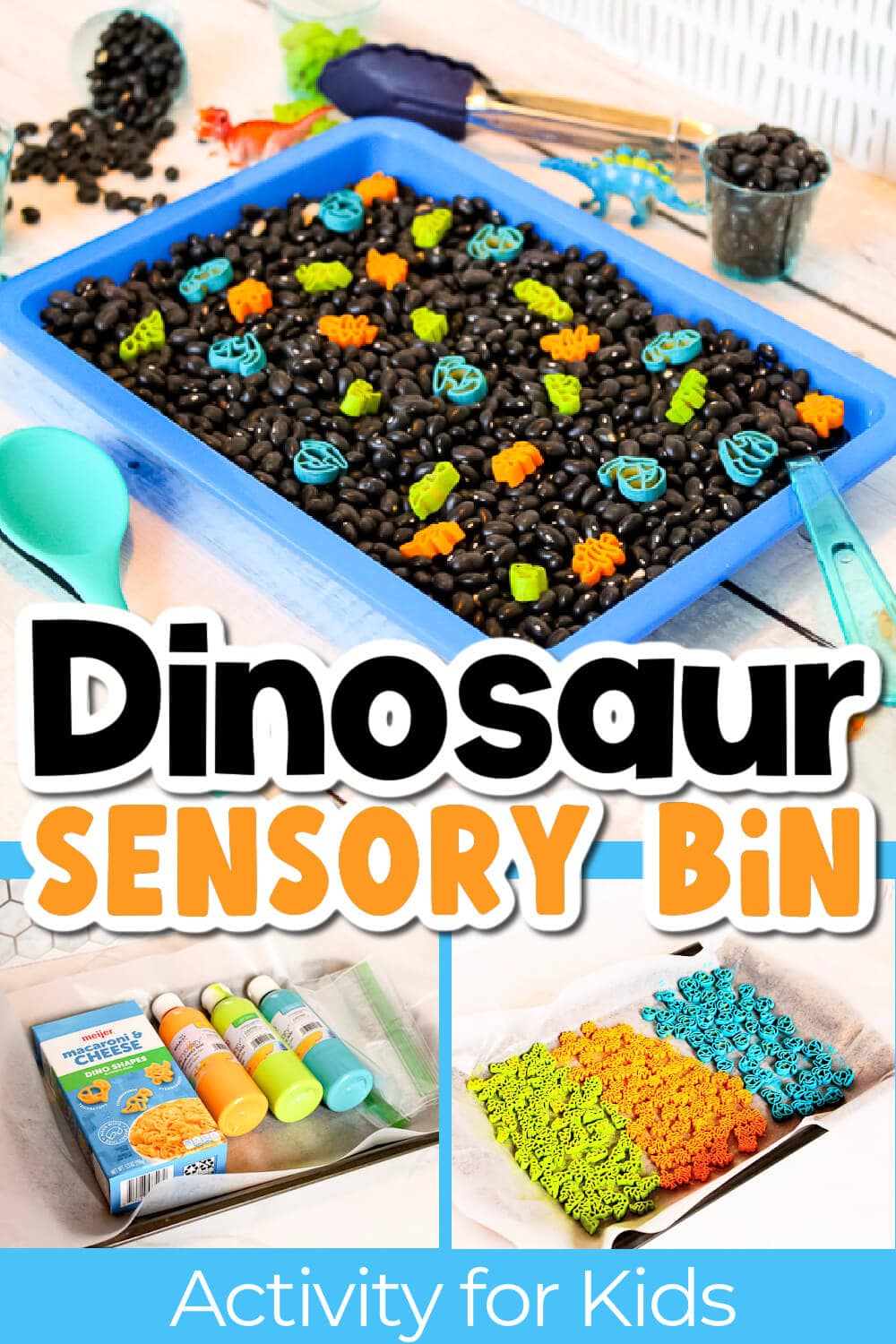 Easy Dinosaur Pasta Sensory Bin for Kids 🦖🦕