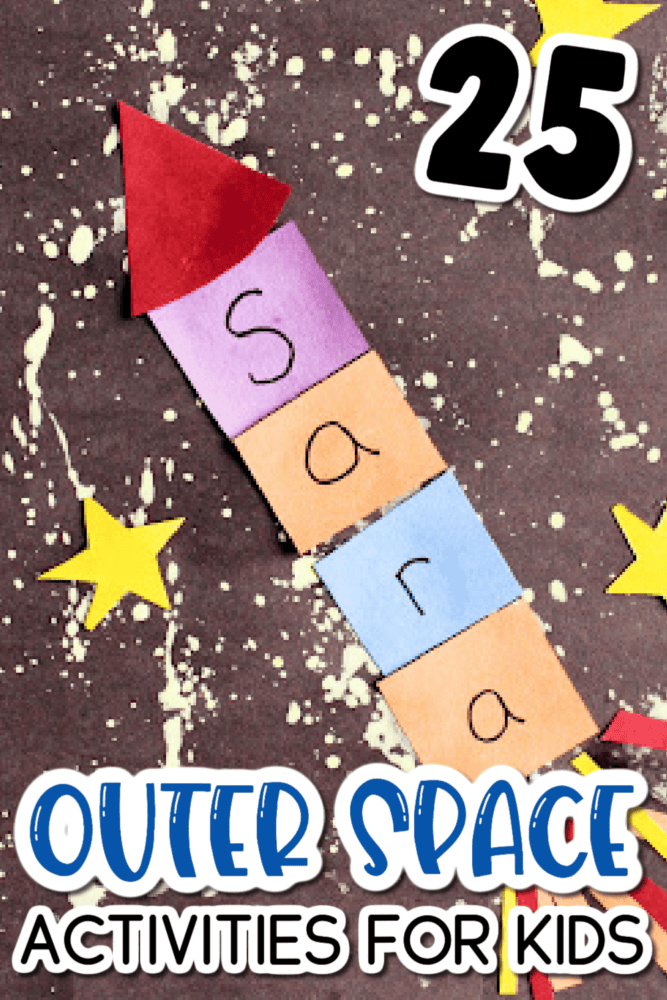 close-up photo of a rocket craft for an outer space activity plan.