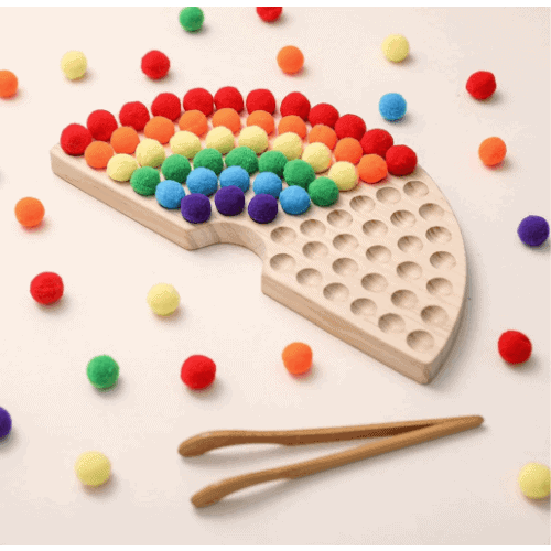 rainbow fine motor sorting tray