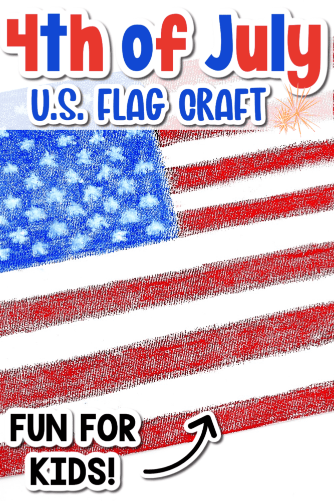 up close photo of a drawing of the american flag.