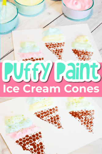 Fun DIY Puffy Paint Ice Cream Cone Art for Kids 🍦🍦