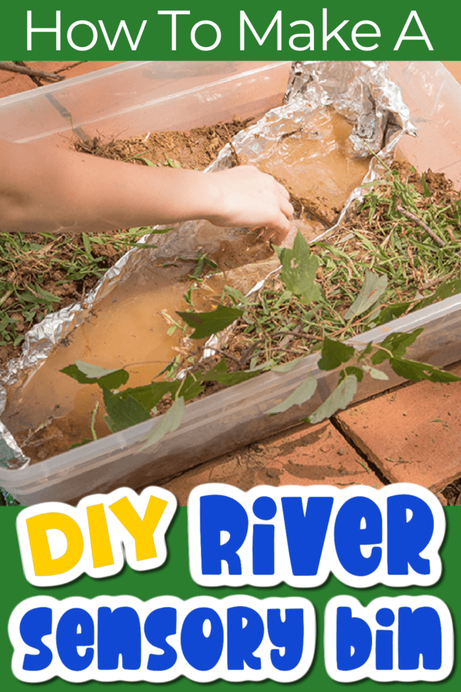 Fun, Hands-On River Small World Habitat Exploration 18 a child is playing in a river-theme sensory bin.