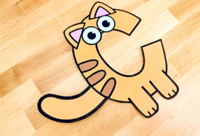 free-printable-uppercase-letter-c-craft-c-is-for-cat for Letter C Craft Printable Free Free Printable Uppercase Letter C Craft: C is for Cat for Letter C Craft Printable Free