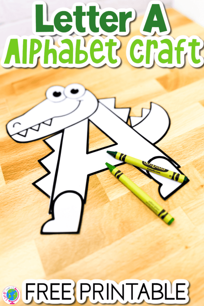 free-printable-letter-a-craft-for-kids-a-is-for-alligator for A Is For Alligator Free Printable Free Printable Letter A Craft for Kids: A is for Alligator🐊 for A Is For Alligator Free Printable