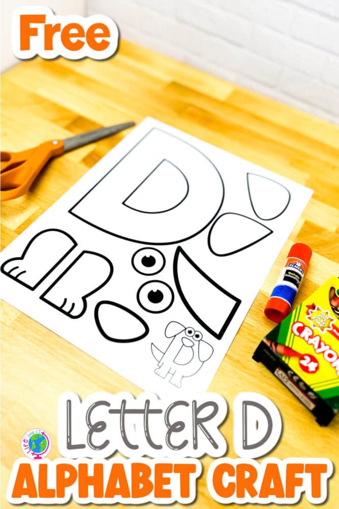 Free Printable Uppercase Letter D Craft: D is for Dog