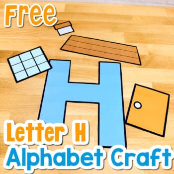 printable pieces for making a house craft to learn about the letter h.