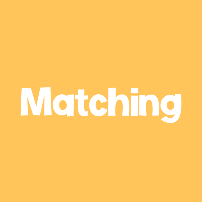 pale orange square icon text says [matching]