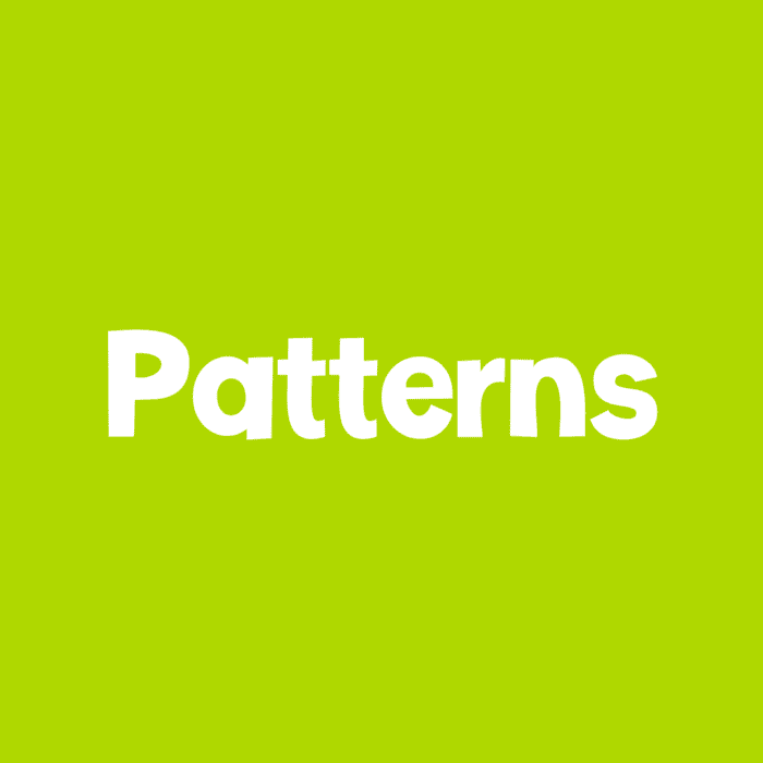 lime green square icon text says [patterns]