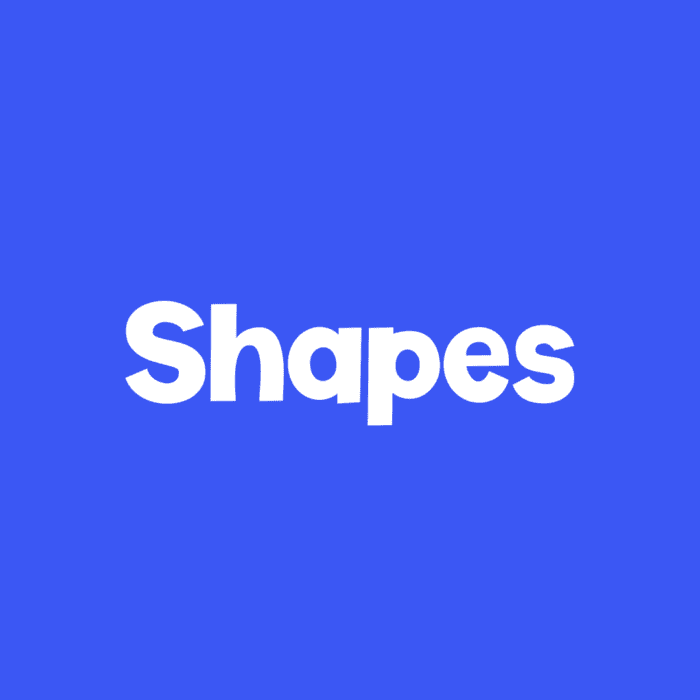 bright blue square icon text says [shapes]