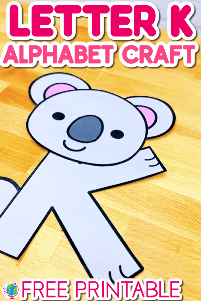 photo of completed k is for koala uppercase letter k craft for preschool alphabet activities